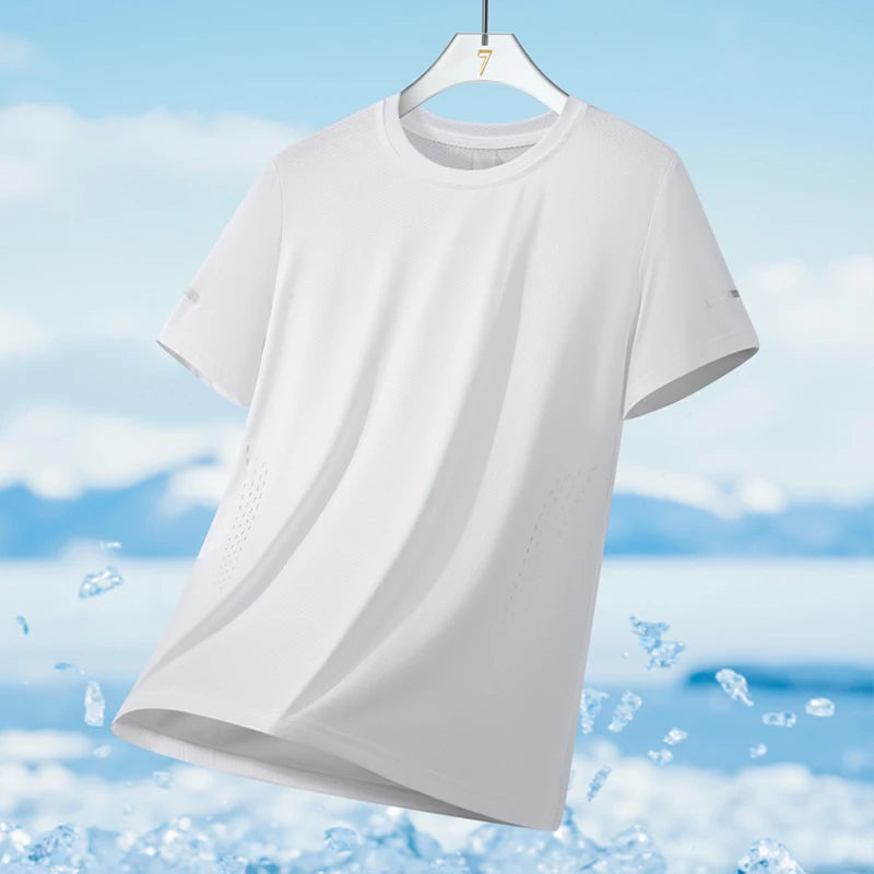 T-Shirt Running Homme Ice Silk Réfléchissant – Séchage Rapide & Respirant