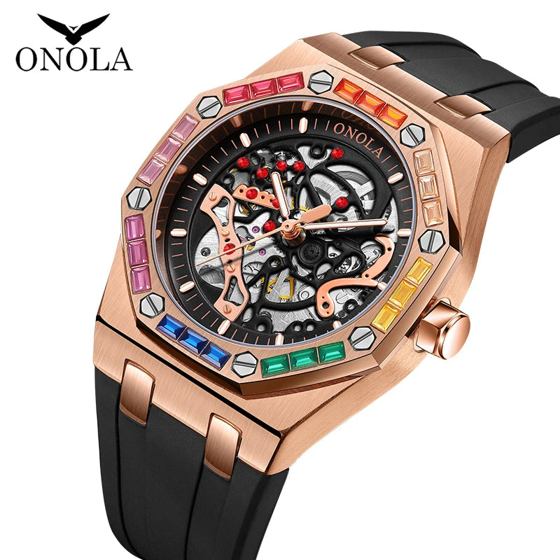 ONOLA ON3834D – Montre Automatique Homme | Style Militaire, Lumineux, Étanche 3 Bar