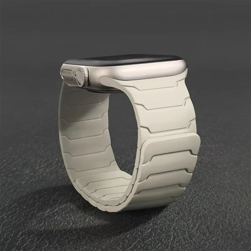 Bracelet Silicone Magnétique Apple Watch – Compatible Series 1–11 SE Ultra 1/2/3 – 38 40 41 42 44 45 46 49mm – CLEVI Paris