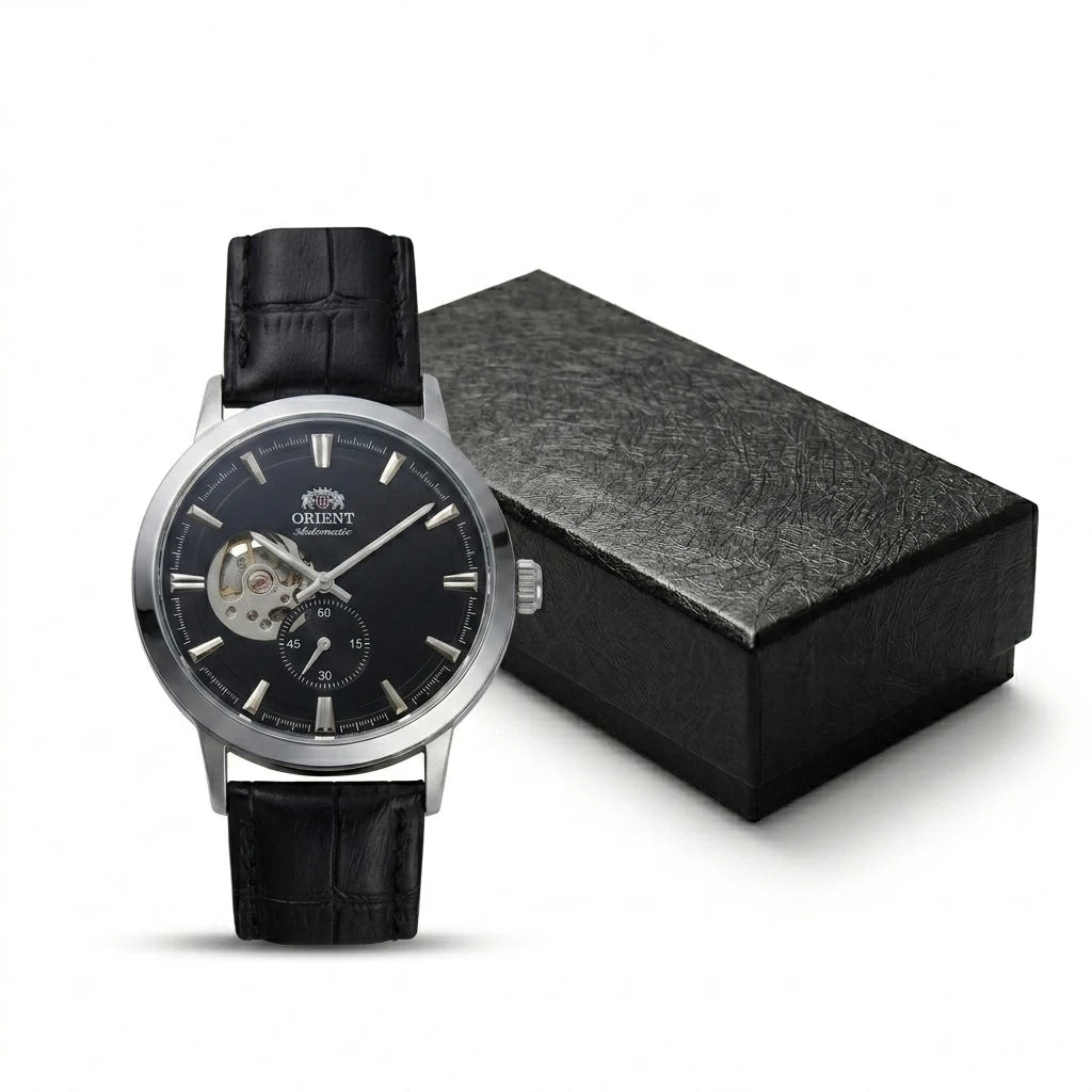 Montre Homme Automatique Squelette Petite Seconde Cuir Orient – CLEVI Paris