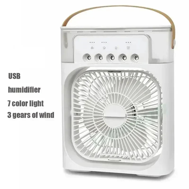 Ventilateur Humidificateur 3-en-1 avec Lumière LED 7 Couleurs — CLEVI Paris