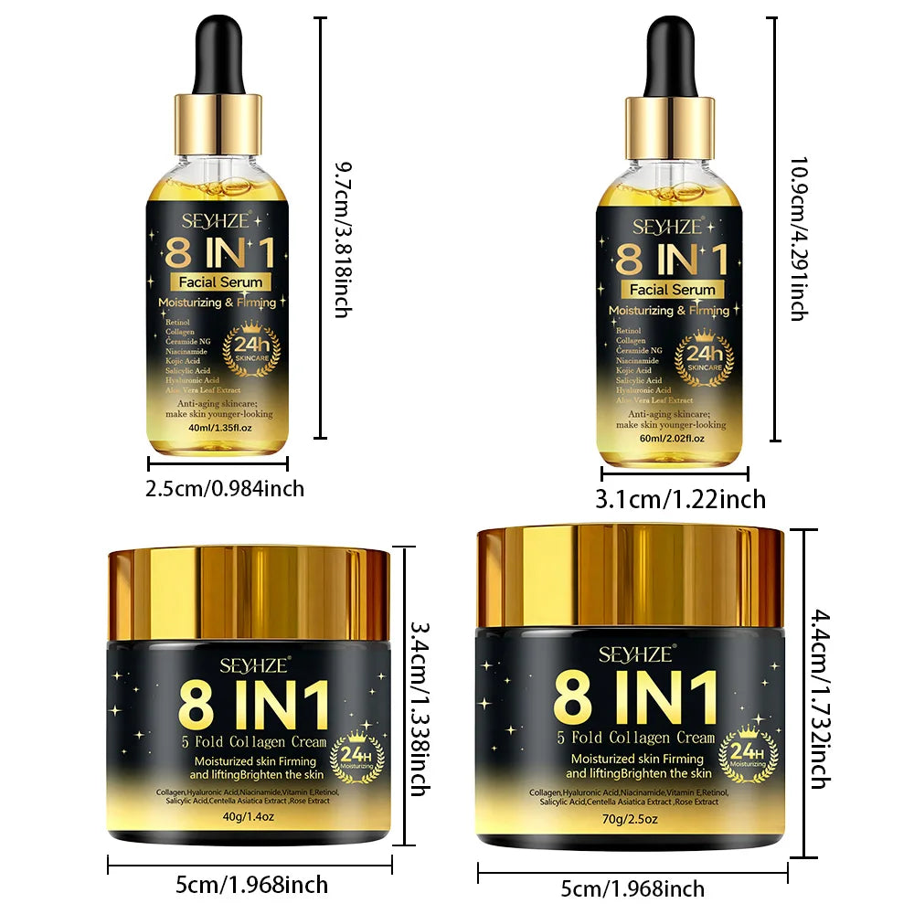 Sérum Visage 8-en-1 Hydratant & Raffermissant | Niacinamide Collagène Céramides Aloé – CLEVI Paris