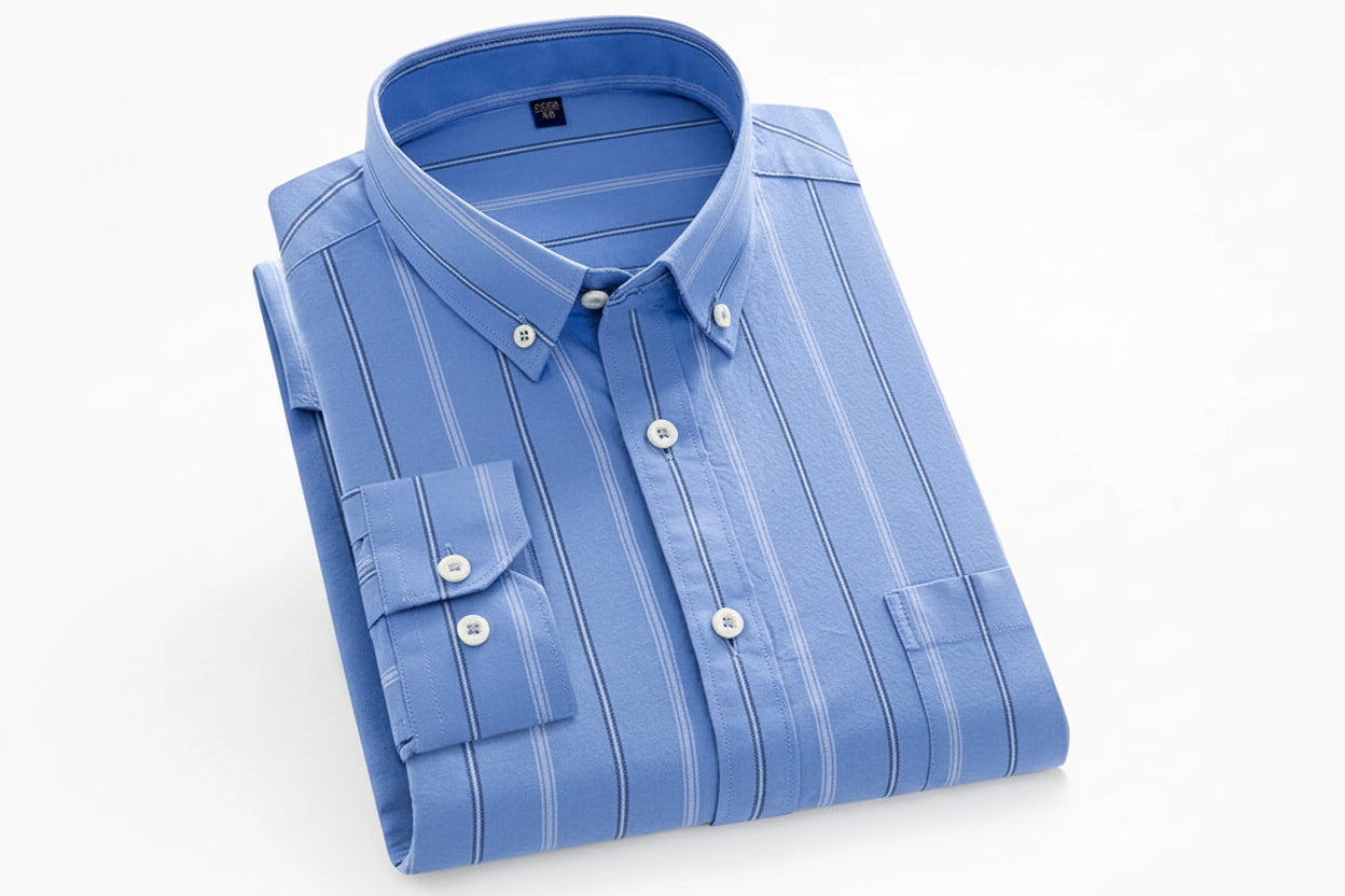 Chemise Homme Oxford Manches Longues Coton Slim Fit – CLEVI Paris