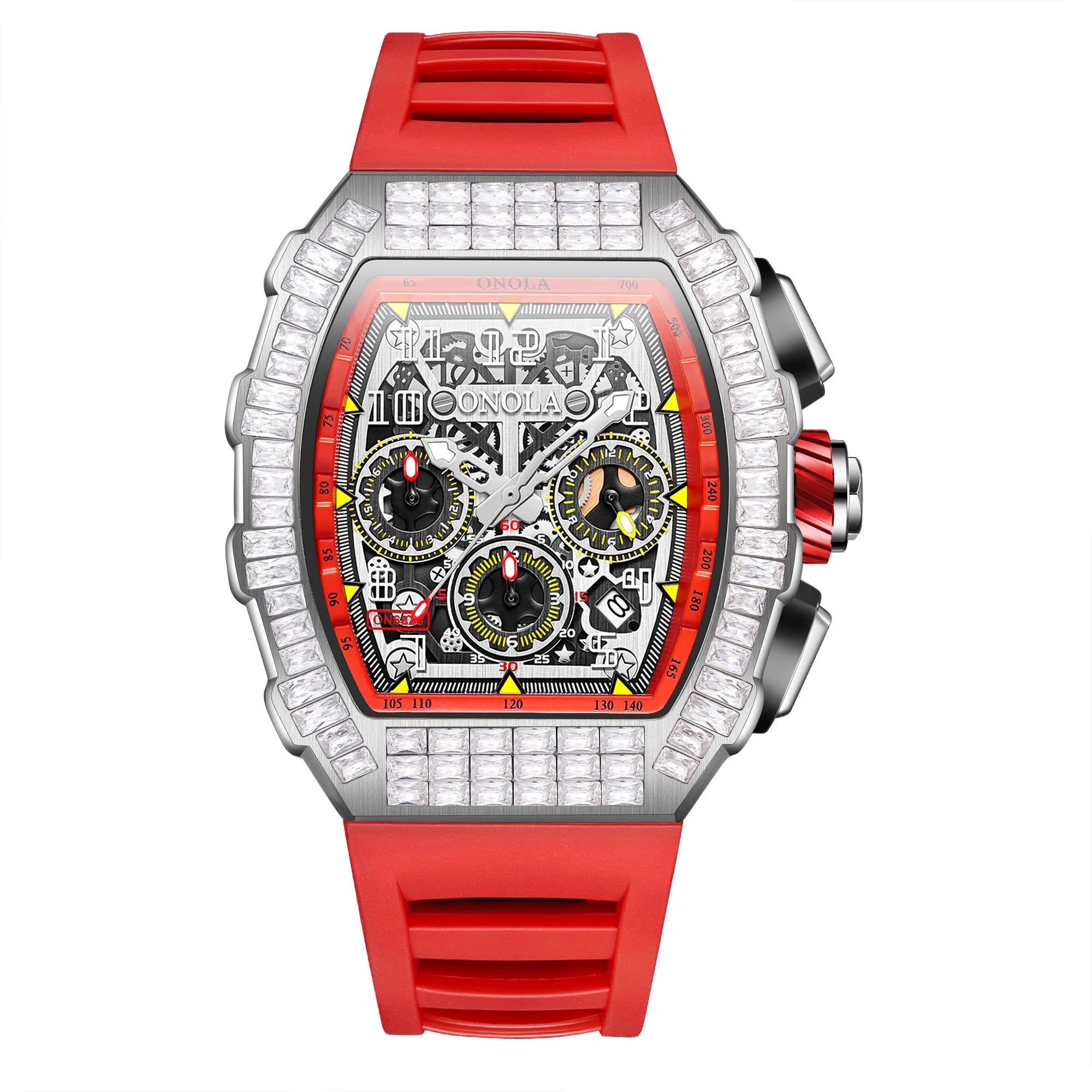 Montre Automatique ONOLA Sport Homme | Squelette Silicone Militaire