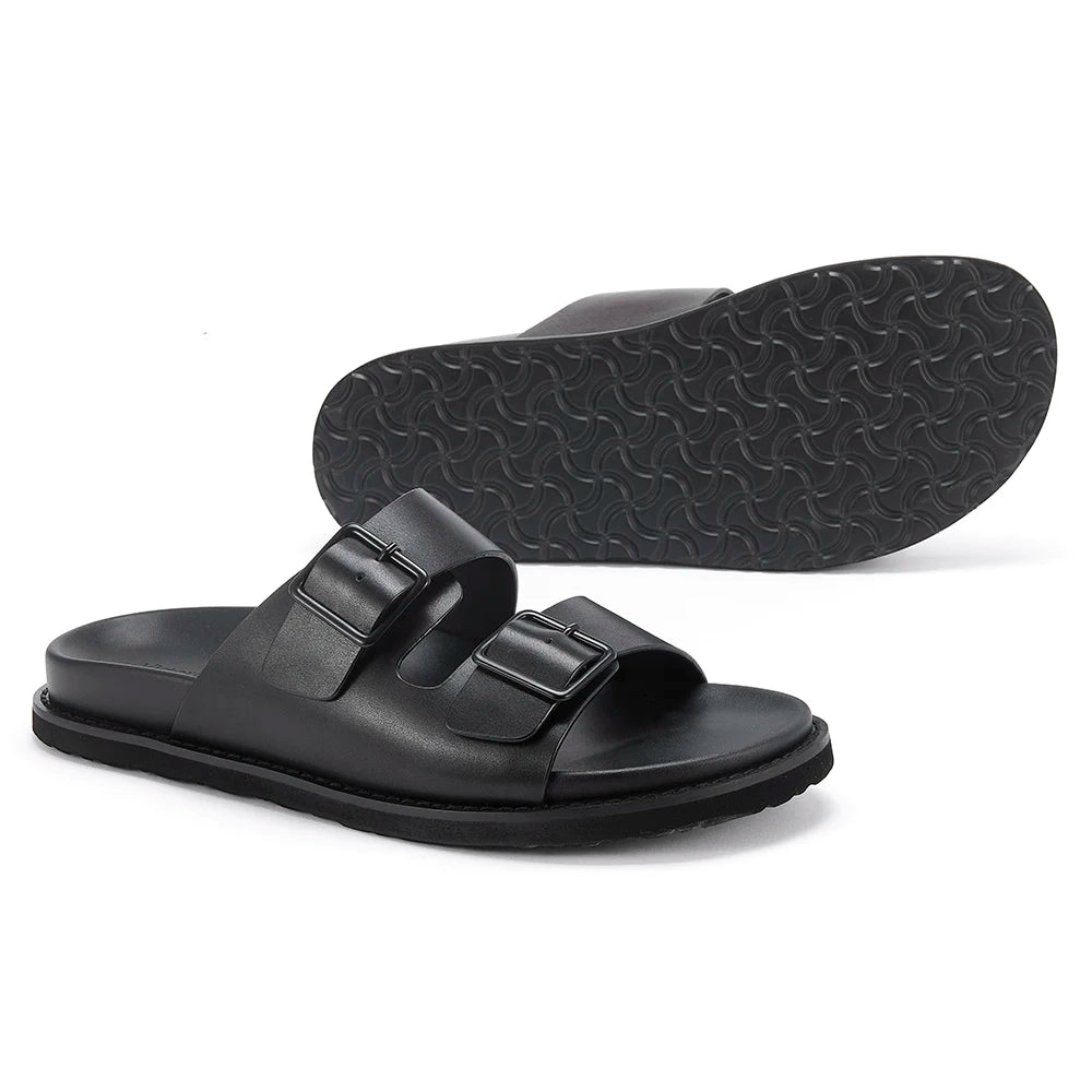 Sandales Homme Cuir Véritable Boucle Semelle EVA Antidérapantes – Pointures 39-46 – CLEVI Paris
