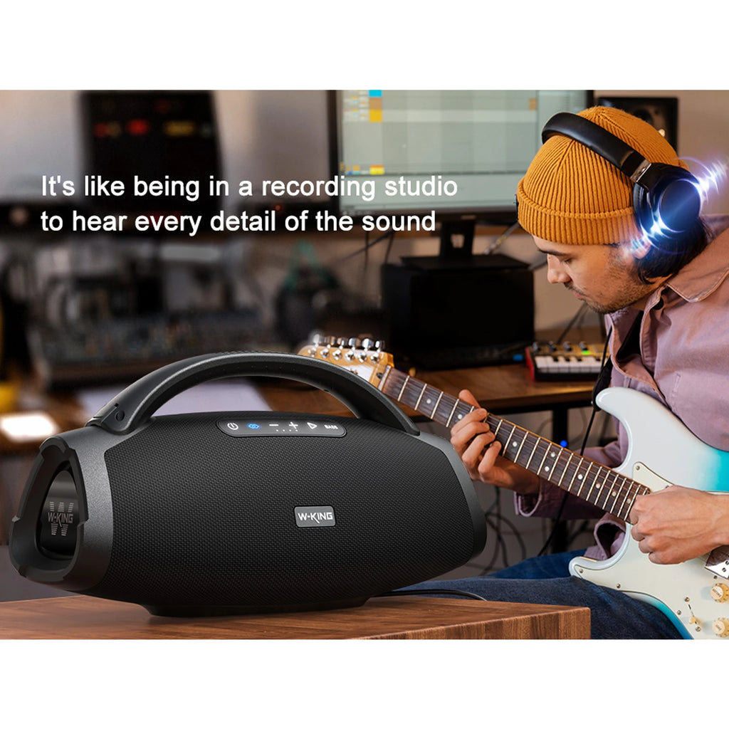 Enceinte Bluetooth Puissante 200W RMS – IP67, 24h, Basse Profonde, Karaoké | W-KING X20
