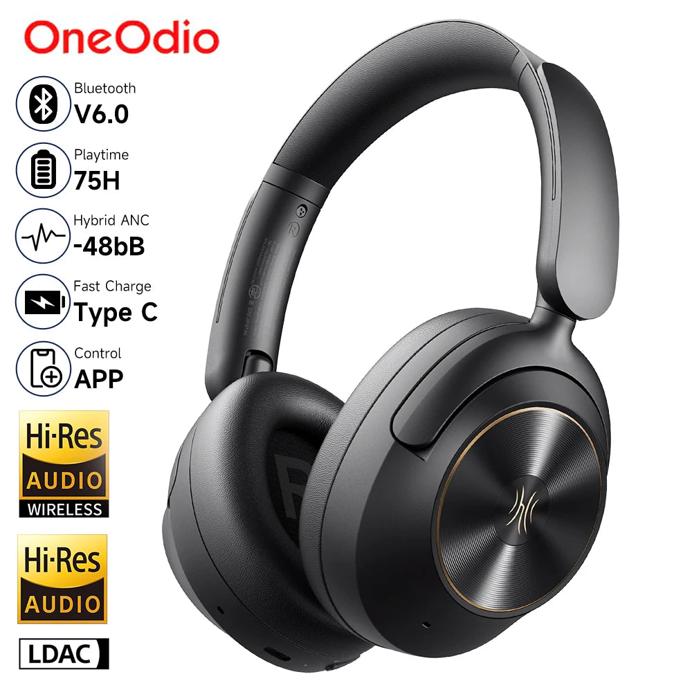 OneOdio Focus A6 Casque ANC Bluetooth 6.0 LDAC 75h Hi-Res – CLEVI Paris