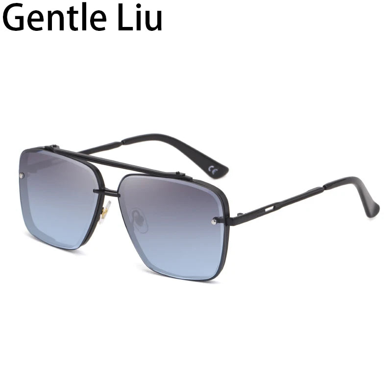 Lunettes de Soleil Oversize Sans Monture Carrées UV400 Homme – CLEVI Paris