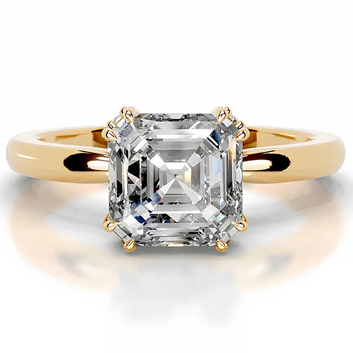 Bague Fiançailles Moissanîte 3CT Taille Asscher | Argent 925 Couleur D Certifiée GRA – CLEVI Paris