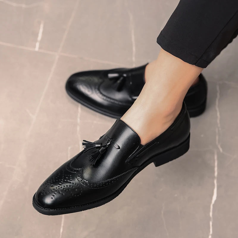 Mocassins Homme à Glands Cuir Souple Slip-On – Confort & Style – CLEVI Paris