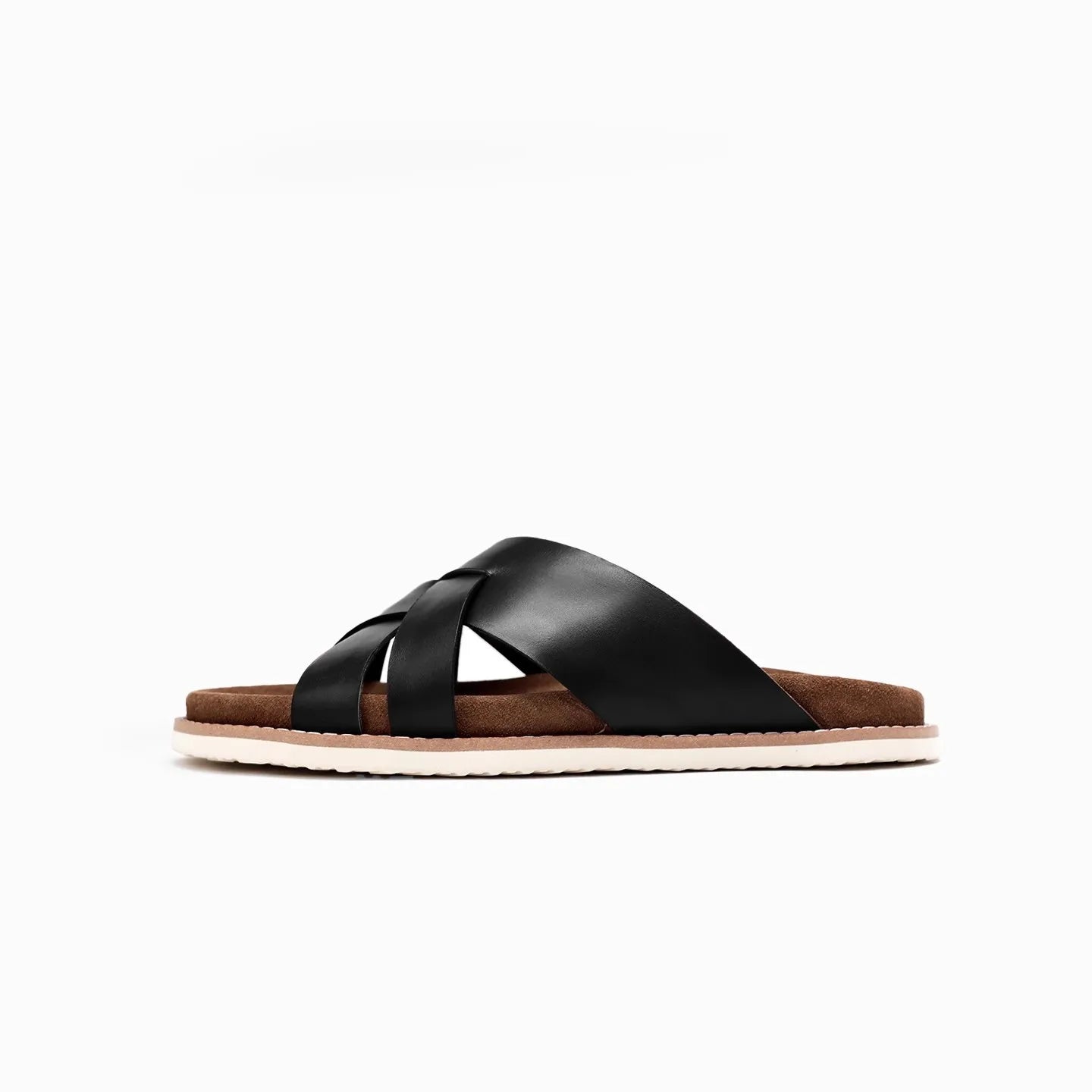 Slides Homme Cuir Véritable Pleine Fleur Style Luxe Casual – CLEVI Paris