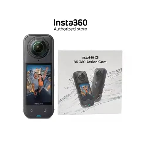 Insta360 X5 – Caméra 360° 8K, Vision Nocturne, Objectifs Remplaçables, Batterie 3h, Étanche, Bâton Selfie Invisible – CLEVI Paris