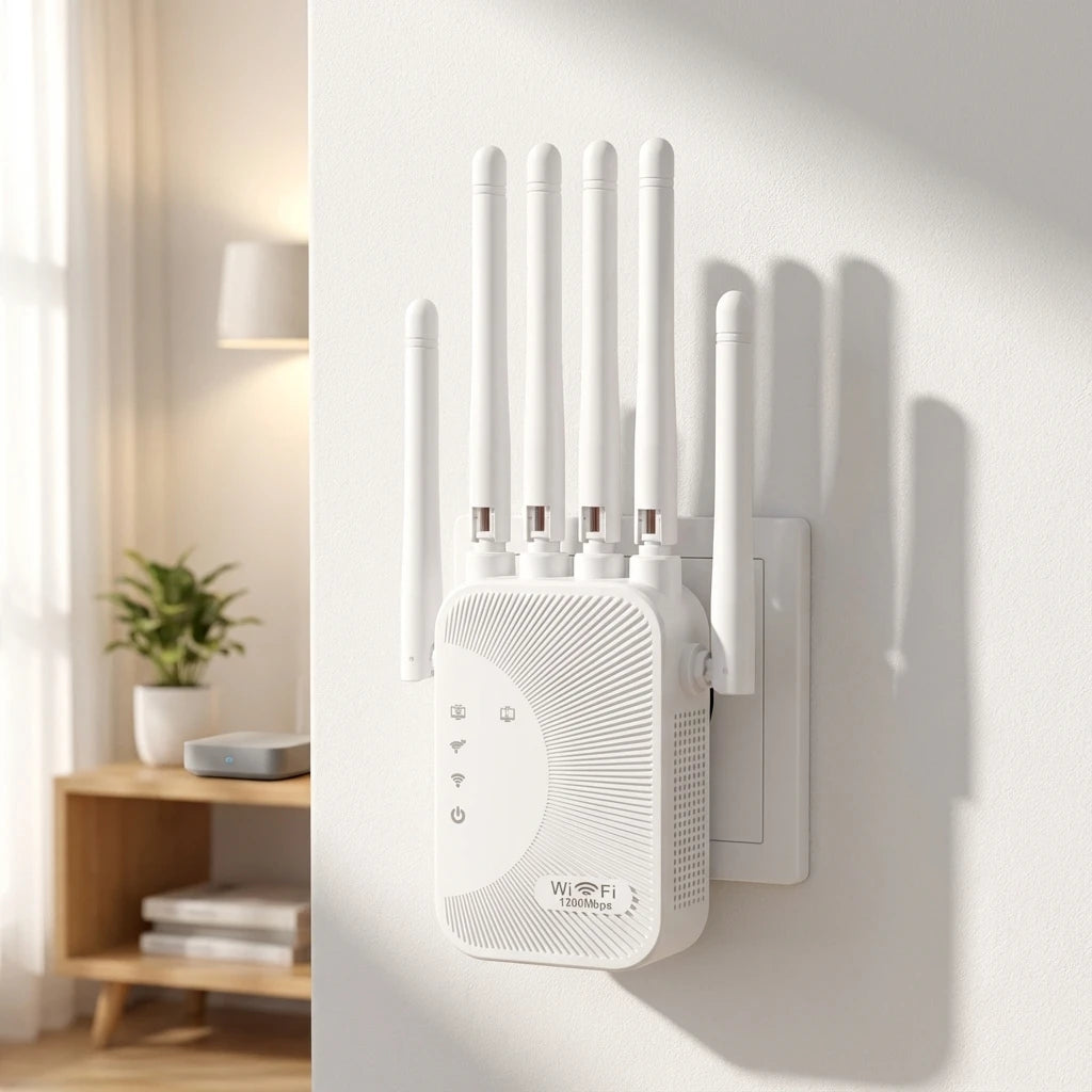 Répéteur WiFi Double Bande 1200 Mbps – Amplificateur 2,4 GHz & 5 GHz