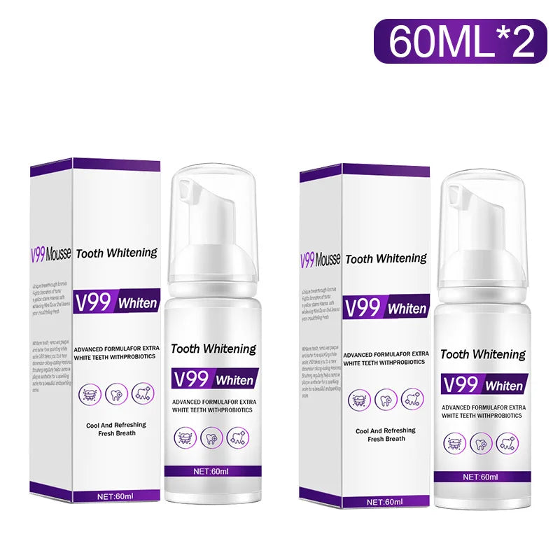 Dentifrice Mousse Blanchissant V99 | Blanchiment Naturel & Anti-Taches | Soin Gencives – CLEVI Paris