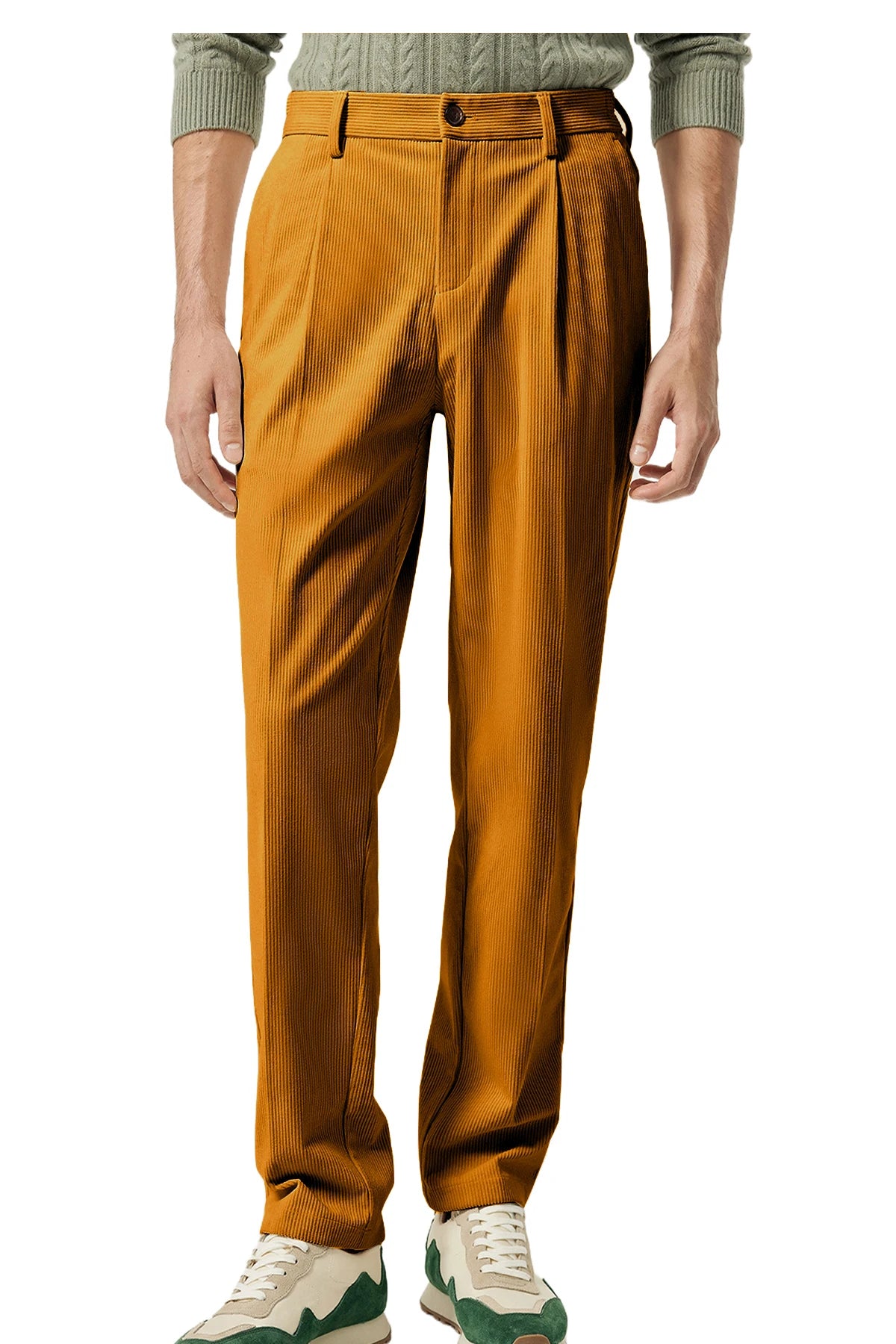 Pantalon homme en velours côtelé taille haute – CLEVI Paris
