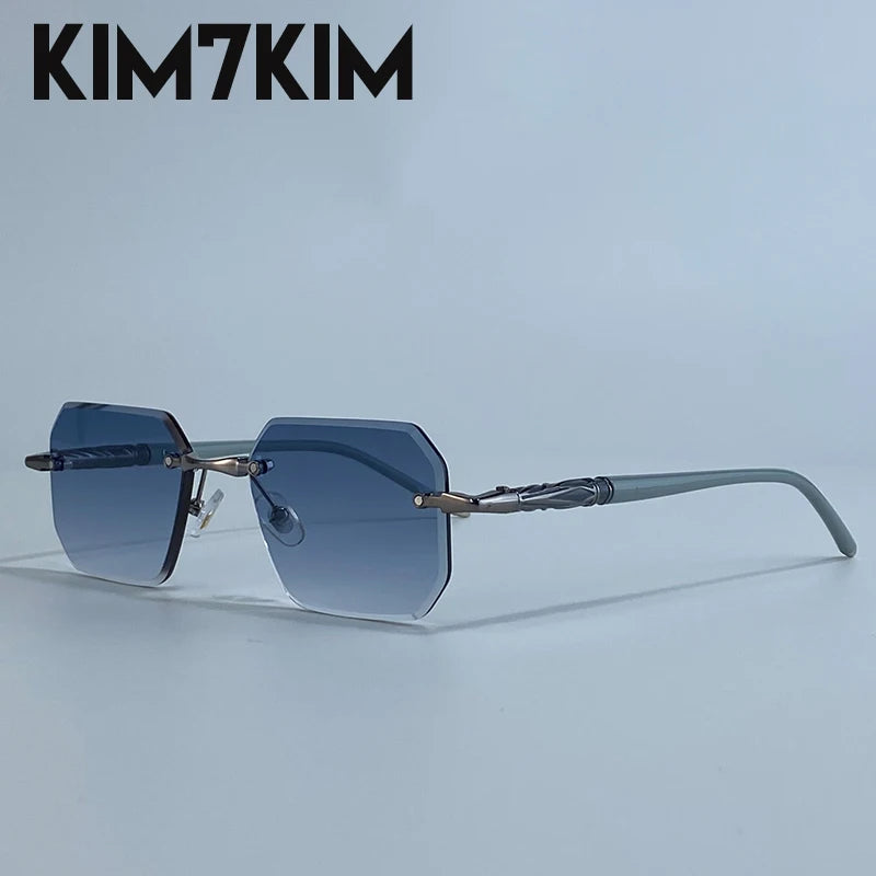 Lunettes de Soleil Punk Sans Monture Carrées Homme – Style Steampunk Polygone UV400 – CLEVI Paris