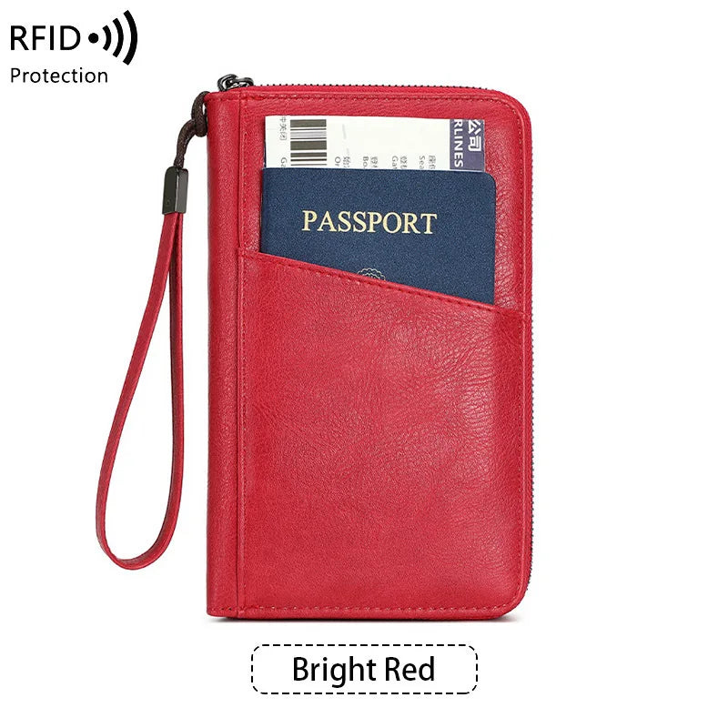 Porte-Passeport Anti-RFID PU Imperméable | Portefeuille Voyage Multifonction, 8 Coloris – CLEVI Paris