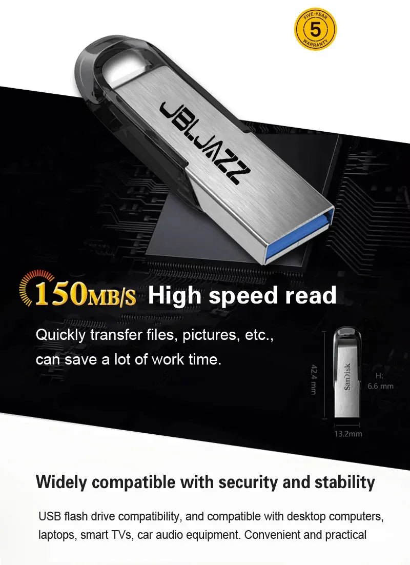 Clé USB Métal USB 3.0 128–512 Go – CLEVI Paris