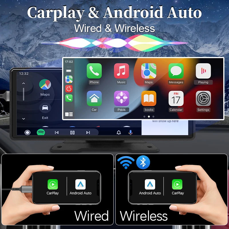 Écran Voiture 10,26" CarPlay & Android Auto Sans Fil Bluetooth — CLEVI Paris