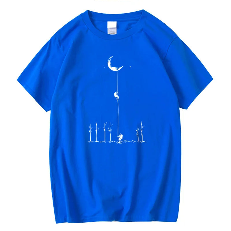 T-Shirt Homme Imprimé Astronaute Hip-Hop Coupe Loose Col Rond 11 Coloris – CLEVI Paris