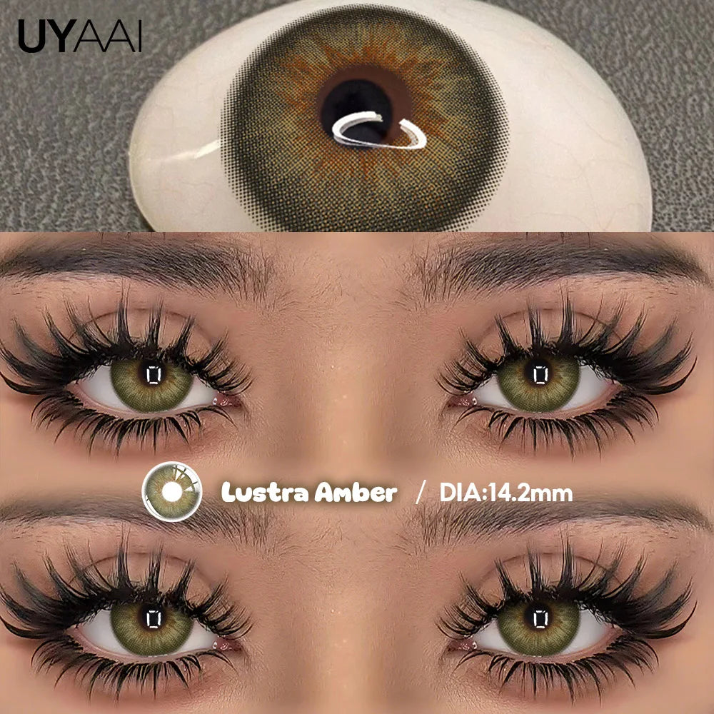Lentilles de Contact Colorées UYAAI – Iris Réaliste, 8 Teintes, Port Annuel