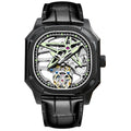 Montre AESOP 7052 – Tourbillon Mécanique Squelette, Diamant Naturel, Verre Saphir, Acier 316L, Cuir, Étanche 5 ATM, Garantie 3 ans – CLEVI Paris