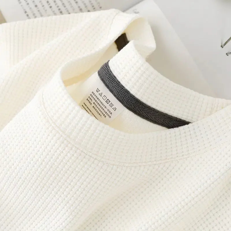 T-Shirt Homme Waffle Col Rond Manches Courtes – Respirant, Casual Été – CLEVI Paris