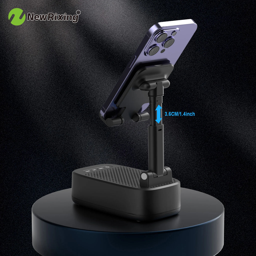 Support Téléphone 3-en-1 – Enceinte Bluetooth, Power Bank 1800mAh, Mains Libres | NewRixing