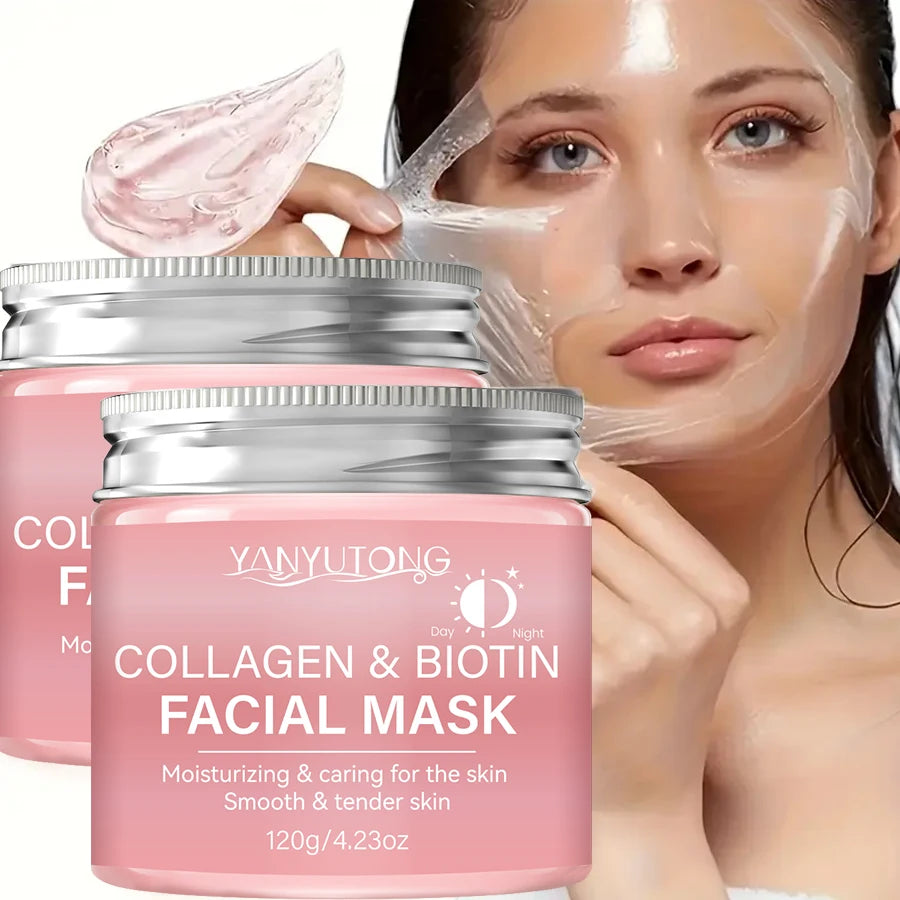 Masque Peel au Collagène & Biotine – Hydratation Profonde Jour & Nuit, Soin Éclatant