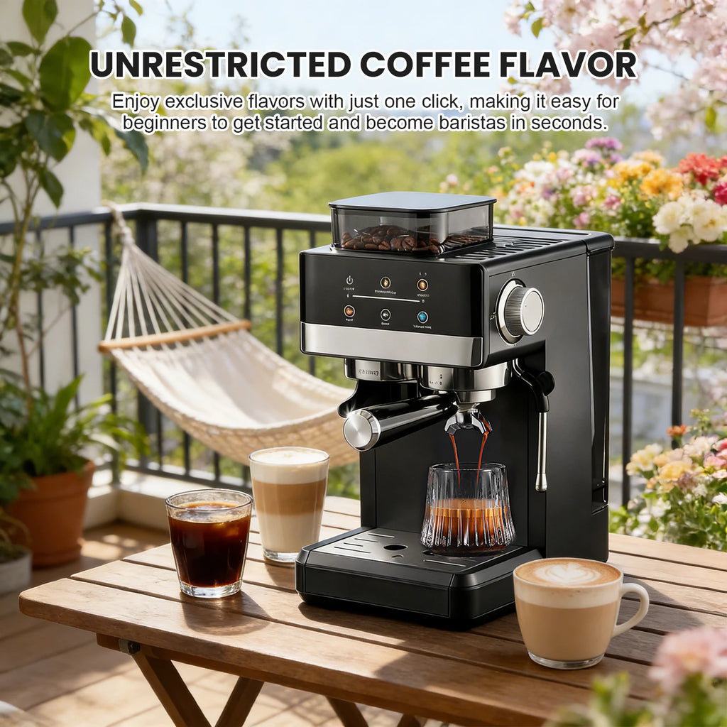 Machine expresso avec moulin intégré, pré-infusion – CLEVI Paris