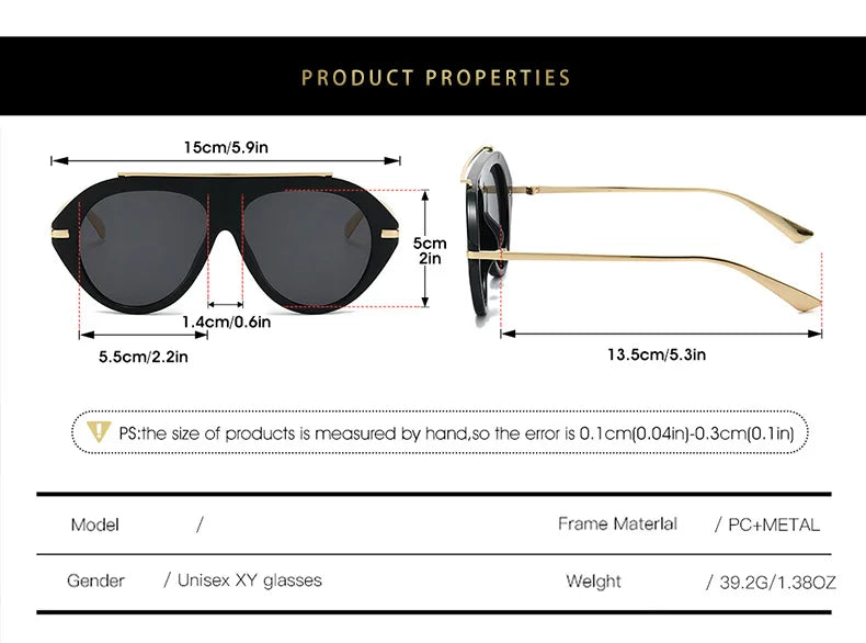 Lunettes de Soleil Oversize Pilot Rétro 70s Monture Métal Dorée UV400 Unisexe – CLEVI Paris