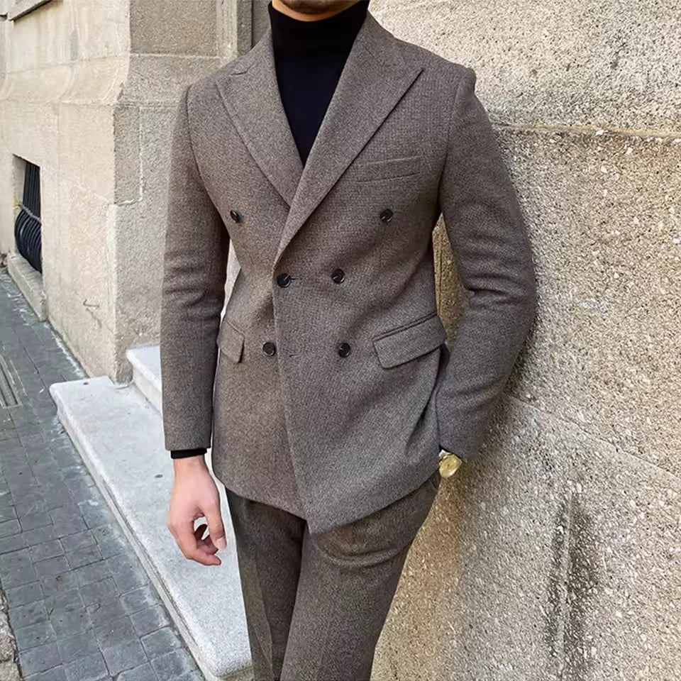 Costume homme 2 pièces en polyester et laine – CLEVI Paris