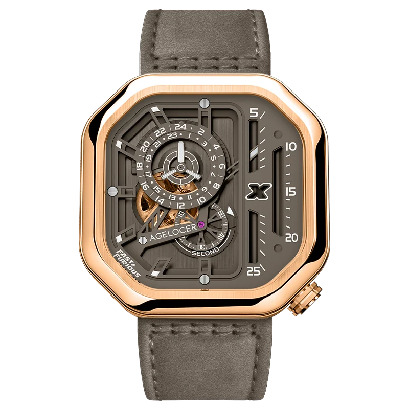 Montre Homme Automatique AGELOCER Racing Cyberpunk – Squelette 4 Couches Verre Saphir Étanche 5 Bars London Design Award – CLEVI Paris