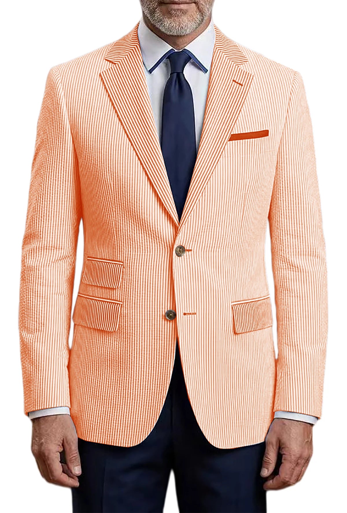 Blazer homme rayé en seersucker – CLEVI Paris