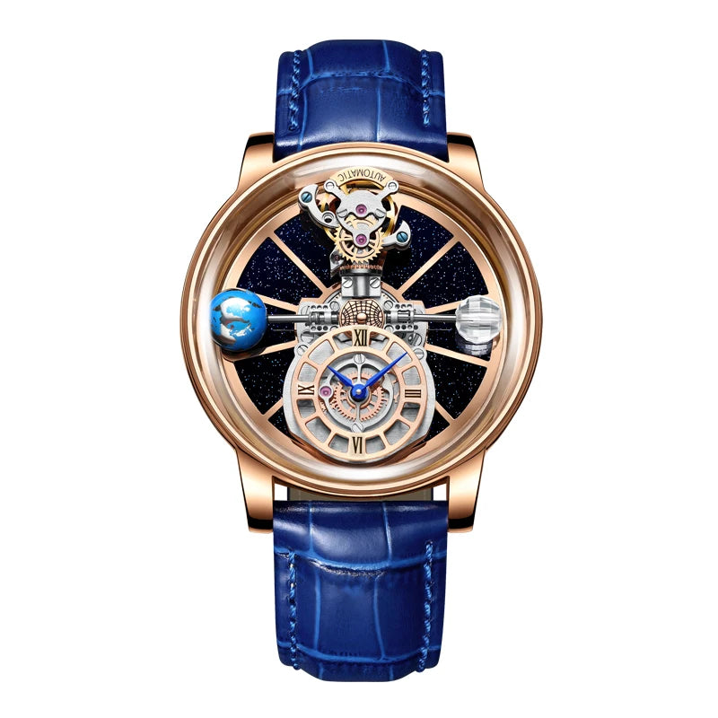 Montre Homme HAEMMER 5015 – Quartz Luxe, Verre Saphir, Bracelet Cuir, Boîtier Acier 45mm