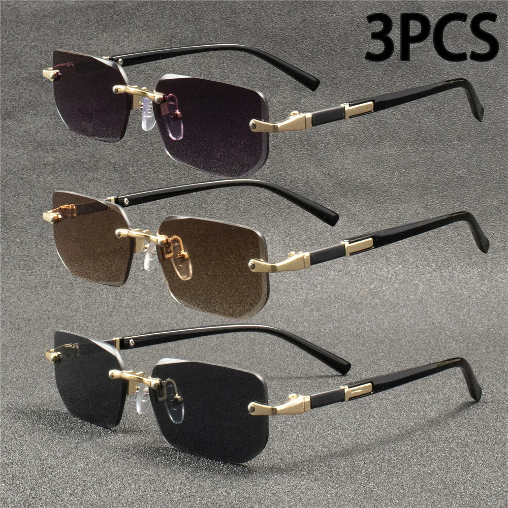 Lunettes de Soleil Sans Monture Rectangle Fashion — CLEVI Paris