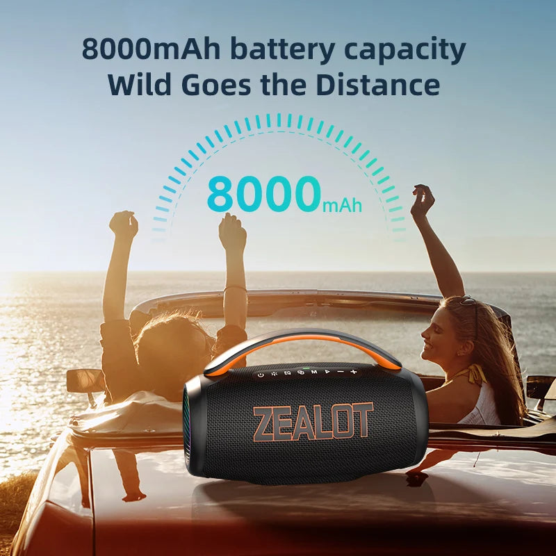 ZEALOT P12 Enceinte Bluetooth Portable 60W Waterproof IPX6 – CLEVI Paris