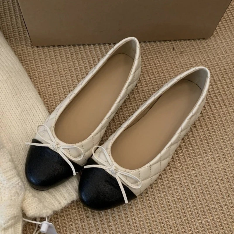 Ballerines femme à nœud et bout rond – CLEVI Paris