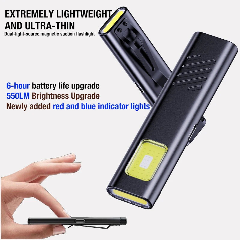 Lampe Clip Casquette COB LED 5 Modes Rechargeable USB-C Camping Pêche – CLEVI Paris