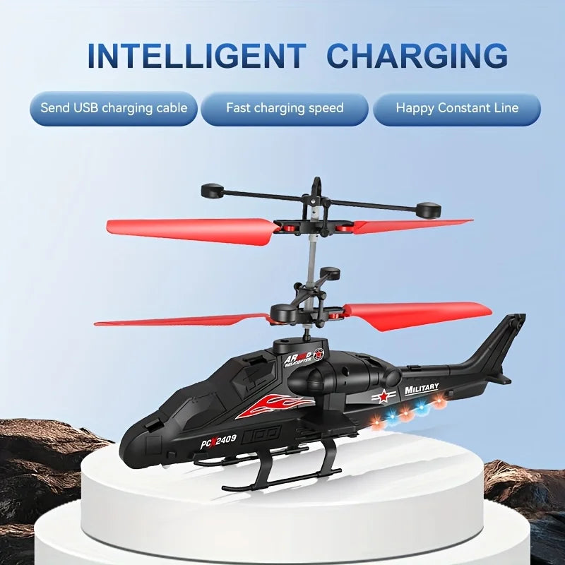 Hélicoptère Télécommandé Infrarouge LED – 2 Canaux, Charge USB, Intérieur, Idéal Enfants 6-12 Ans – CLEVI Paris