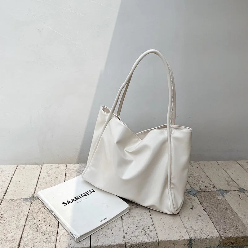 Grand Sac À Main PU Souple Femme Voyage 37x30cm Fermoir Hasp 3 Coloris – CLEVI Paris
