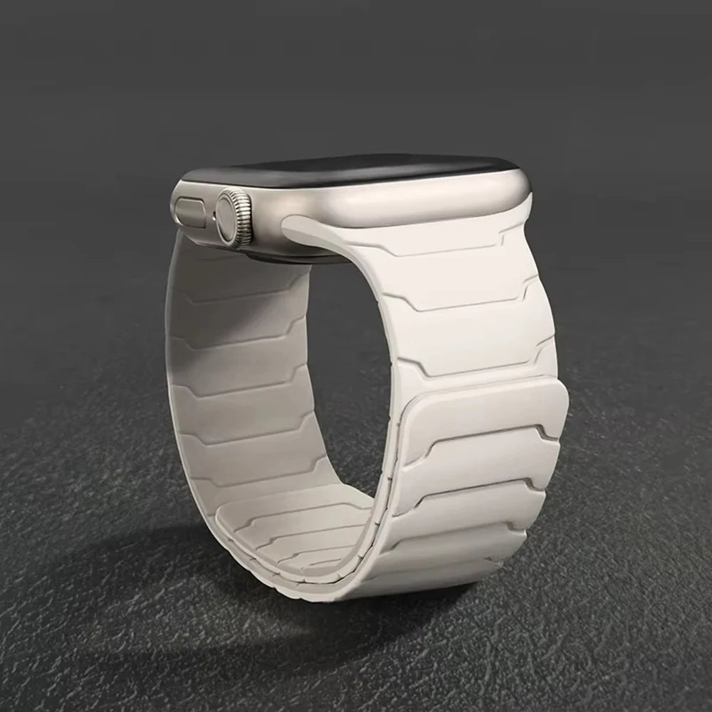 Bracelet Silicone Magnétique Apple Watch – Compatible Series 1–11 SE Ultra 1/2/3 – 38 40 41 42 44 45 46 49mm – CLEVI Paris