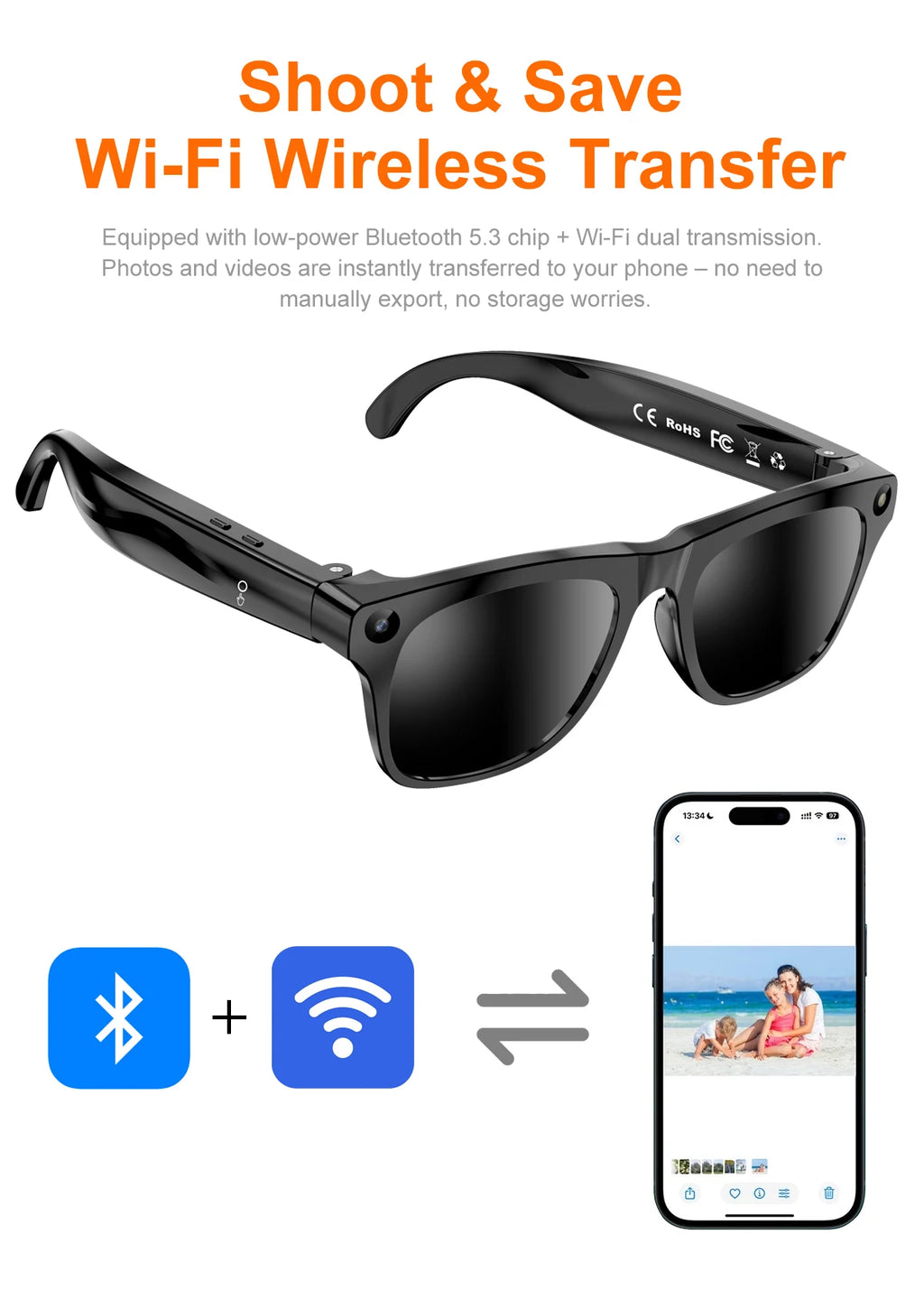 Lunettes IA Lenovo Pro Caméra 8K Bluetooth 5.3 Moto – CLEVI Paris