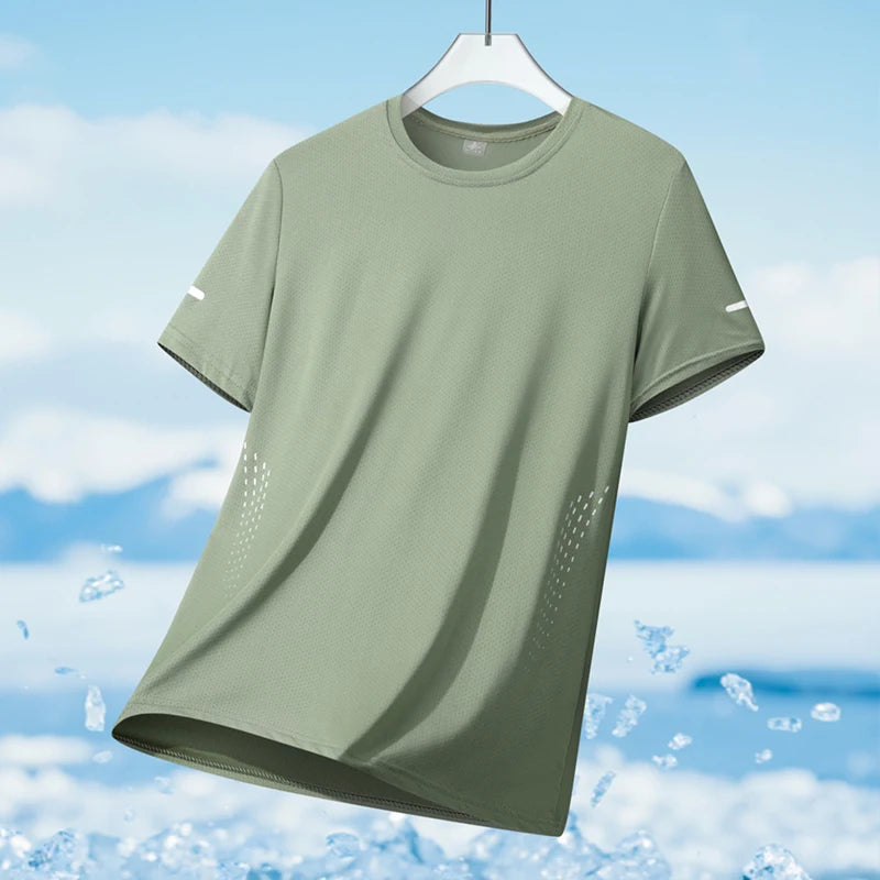 T-Shirt Running Homme Ice Silk Réfléchissant – Séchage Rapide & Respirant