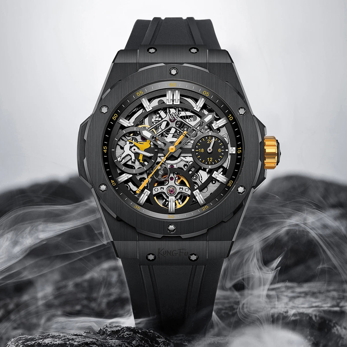 Montre Mécanique Édition Limitée Welly Merck WM128M – Kung Fu Verre Saphir Étanche 5 Bars