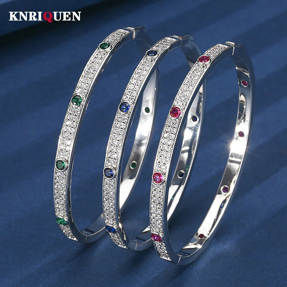 Bracelet Jonc Pierres Précieuses Rubis Saphir – CLEVI Paris