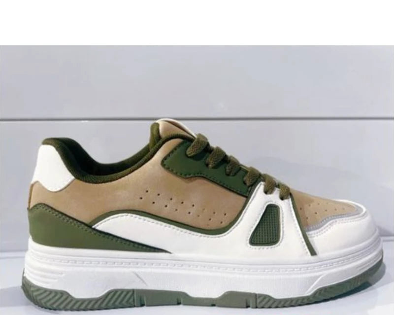 Sneakers Skate Cuir Color Block Homme Semelle Plateforme – CLEVI Paris