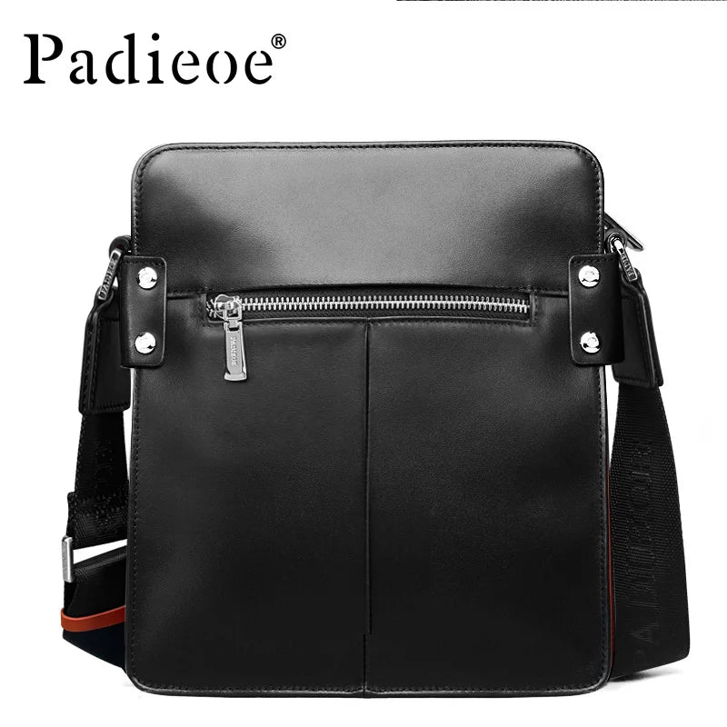 Sacoche Bandoulière Cuir Véritable Homme Padieoe 3 Poches – CLEVI Paris