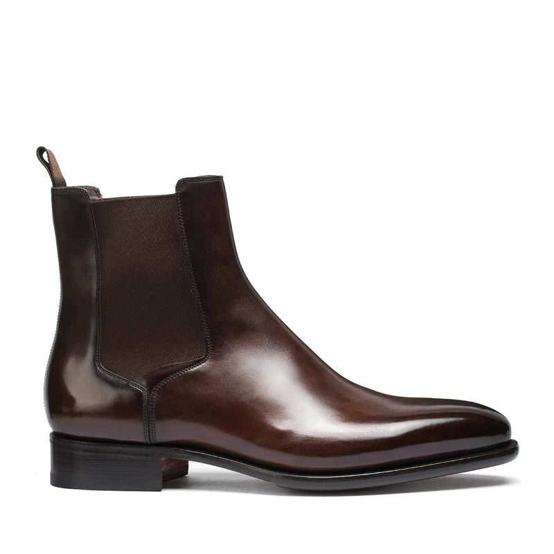 Chelsea Boots Homme Style Britannique Bout Pointu Slip-On | PU Fait Main 2 Coloris