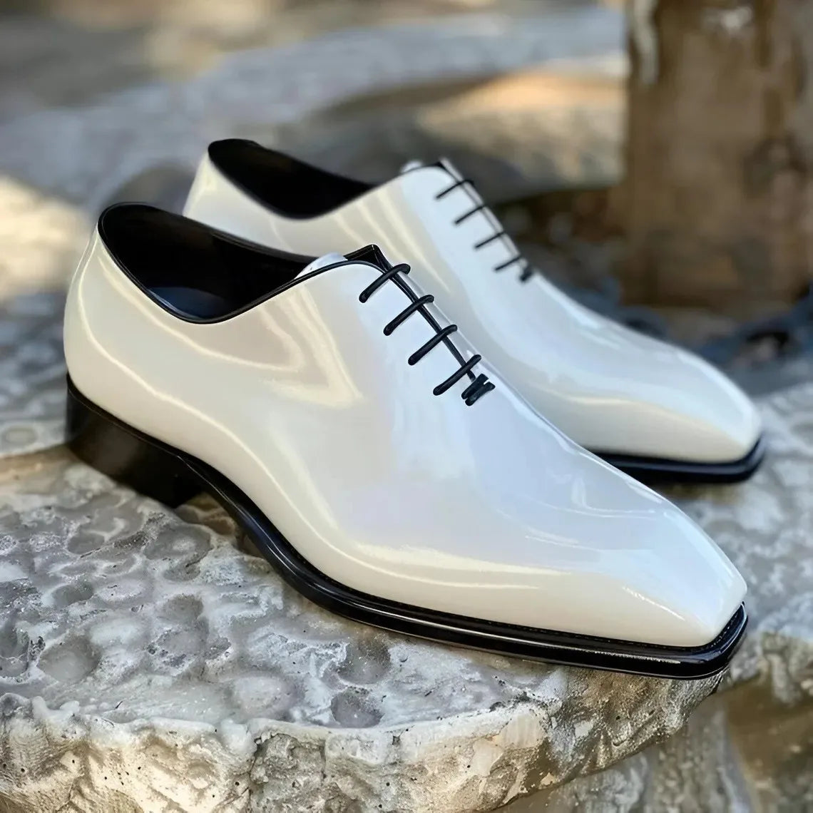 Oxfords Homme Cuir Verni Bout Carré – CLEVI Paris